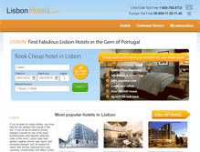 Tablet Screenshot of lisbonhotels.com